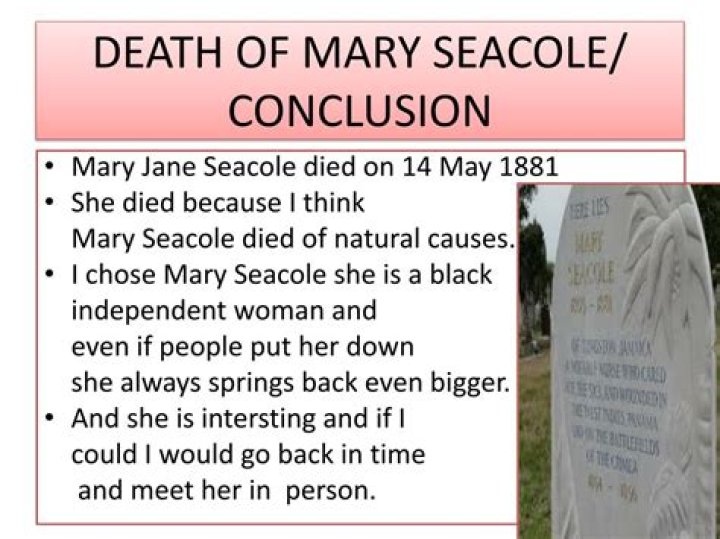 
Mary Seacole Cause of Death, How did Mary Seacole Die? 
